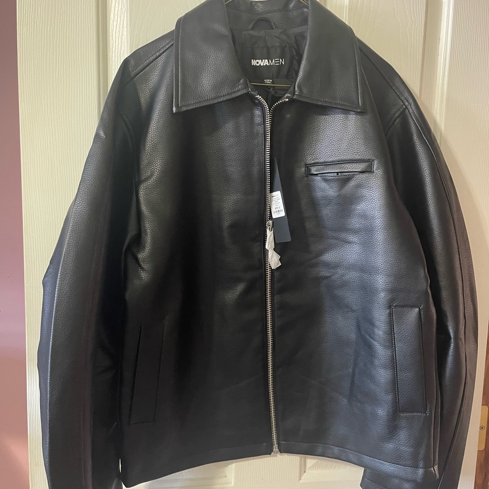Men and Unisex Black Leather Jacket